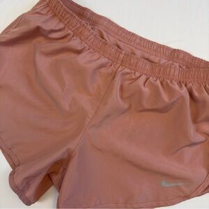 Nike‎ Dri-Fit  Women’s Running Drawstring Shorts Lined zip pocket Pink Medium